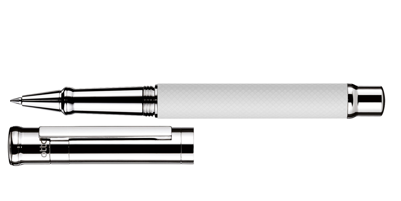 Otto Hutt Entwurf 04 Rollerball Karo Weiß