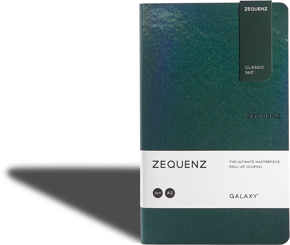 Zequenz Galaxy 360 Notizbuch A5 Slim Astro Green 13 x 21 cm