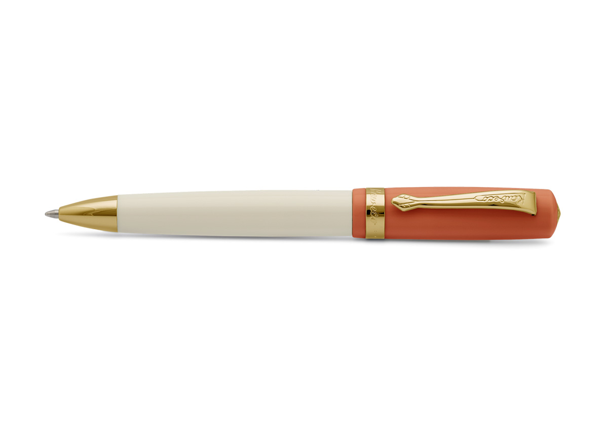 Kaweco-Student-Ballpoint-pen-orange-cream-white-70s-soul Kaweco STUDENT ballpen 70's soul cream white - orange - gold