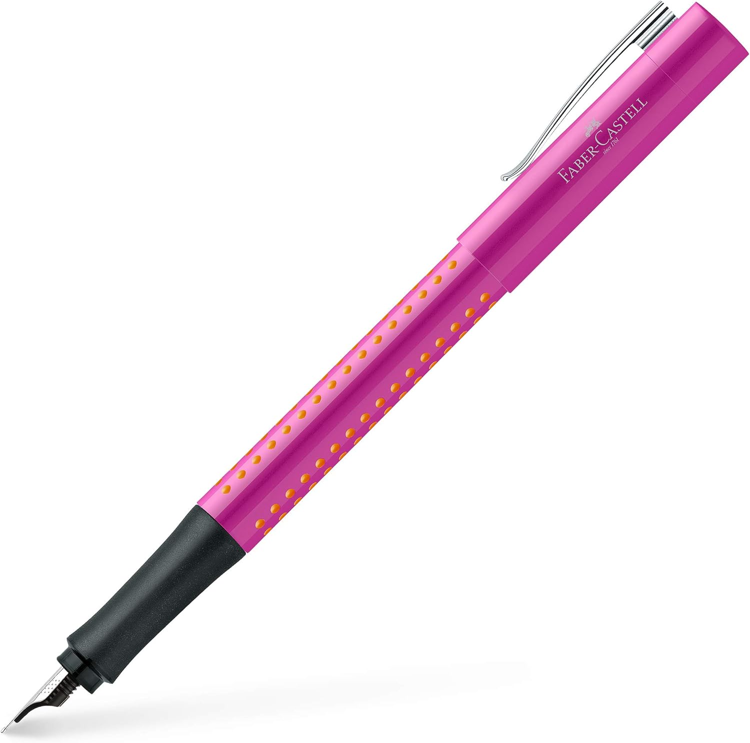 Faber-Castell Füller Grip 2010, Feder M, Pink-Orange