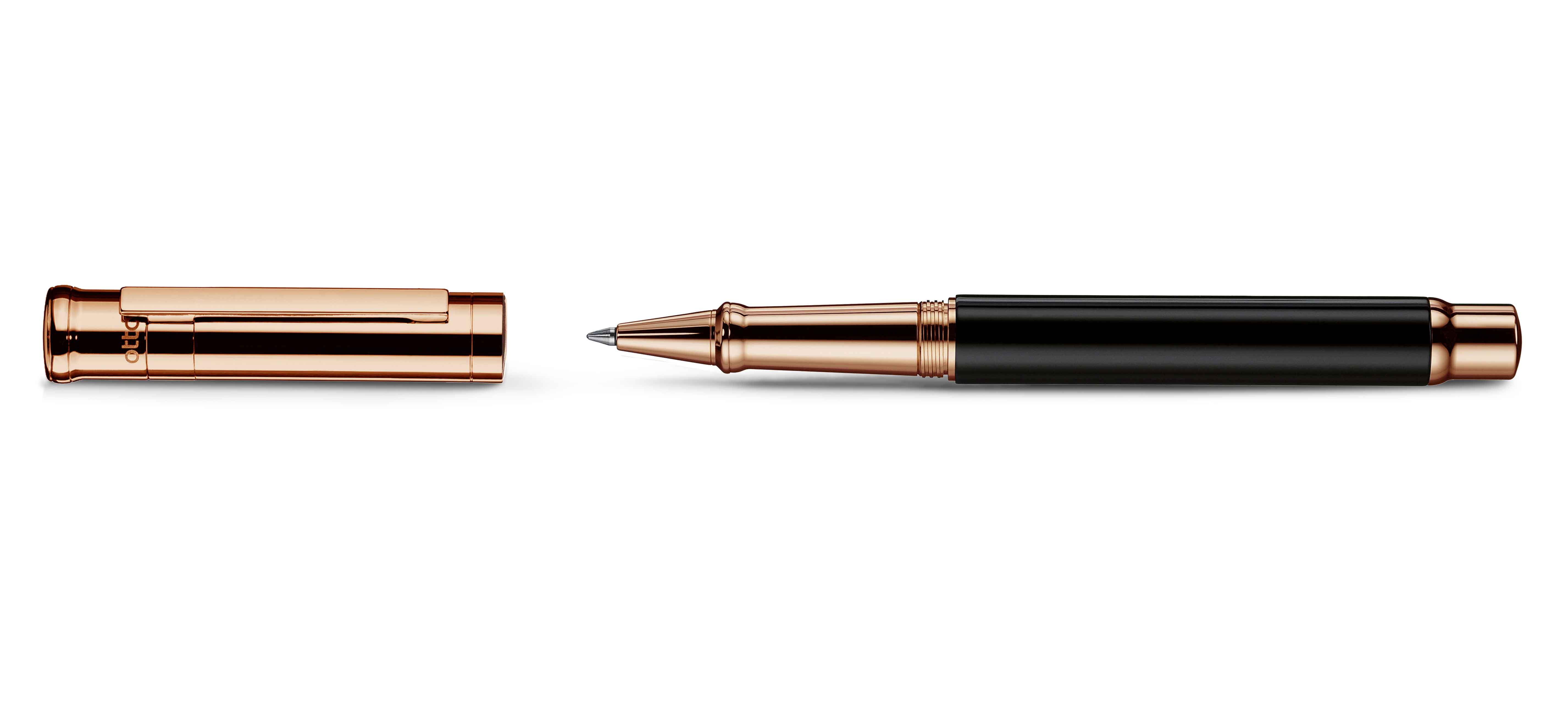 Otto Hutt Entwurf 04 Rollerball Glatt Schwarz Rosegold