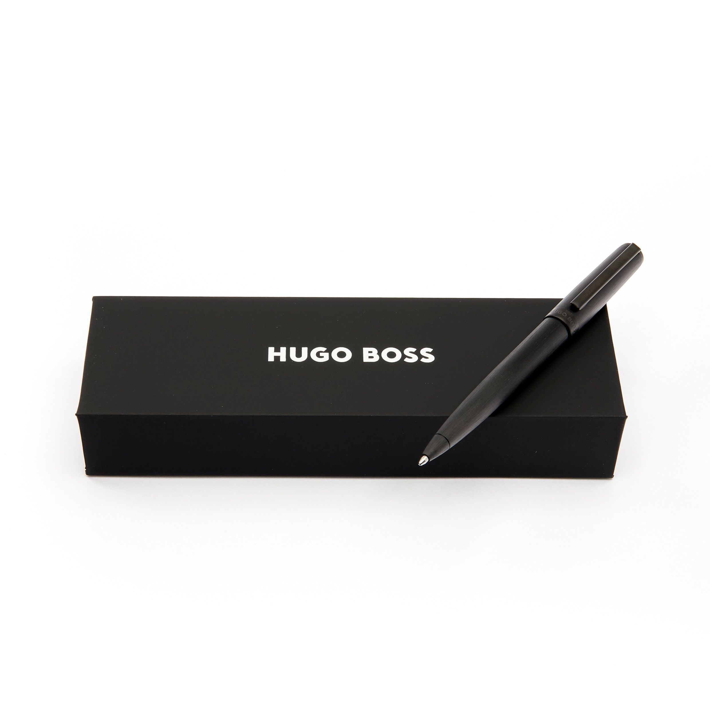 HSK4414A_E-3 Hugo Boss Kugelschreiber Gear Brushed Schwarz