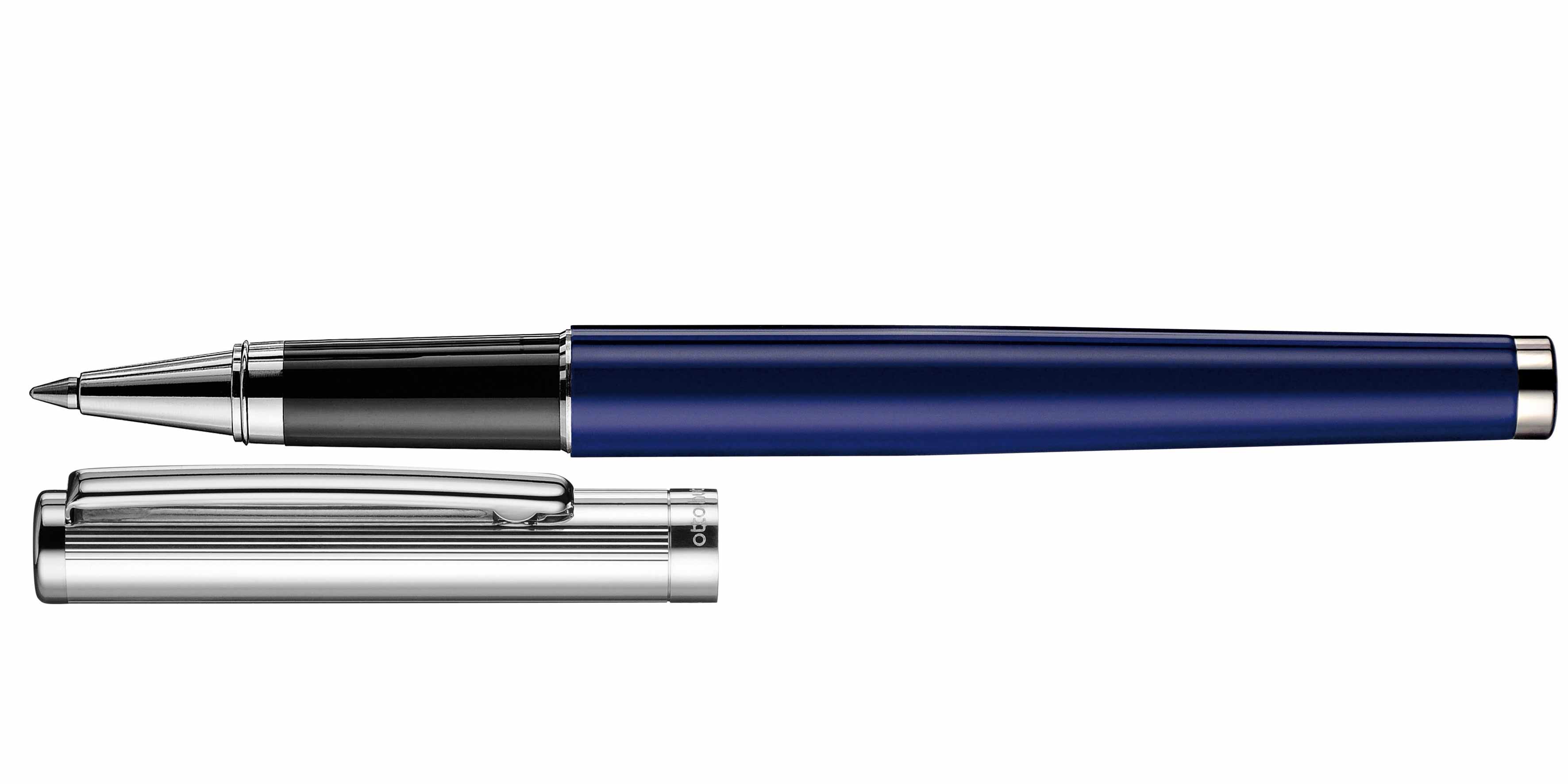Otto-Hutt-Entwurf-01-Blau-Streifen-Rollerball Otto Hutt Entwurf 01 Rollerball Streifen Guilloche Blau