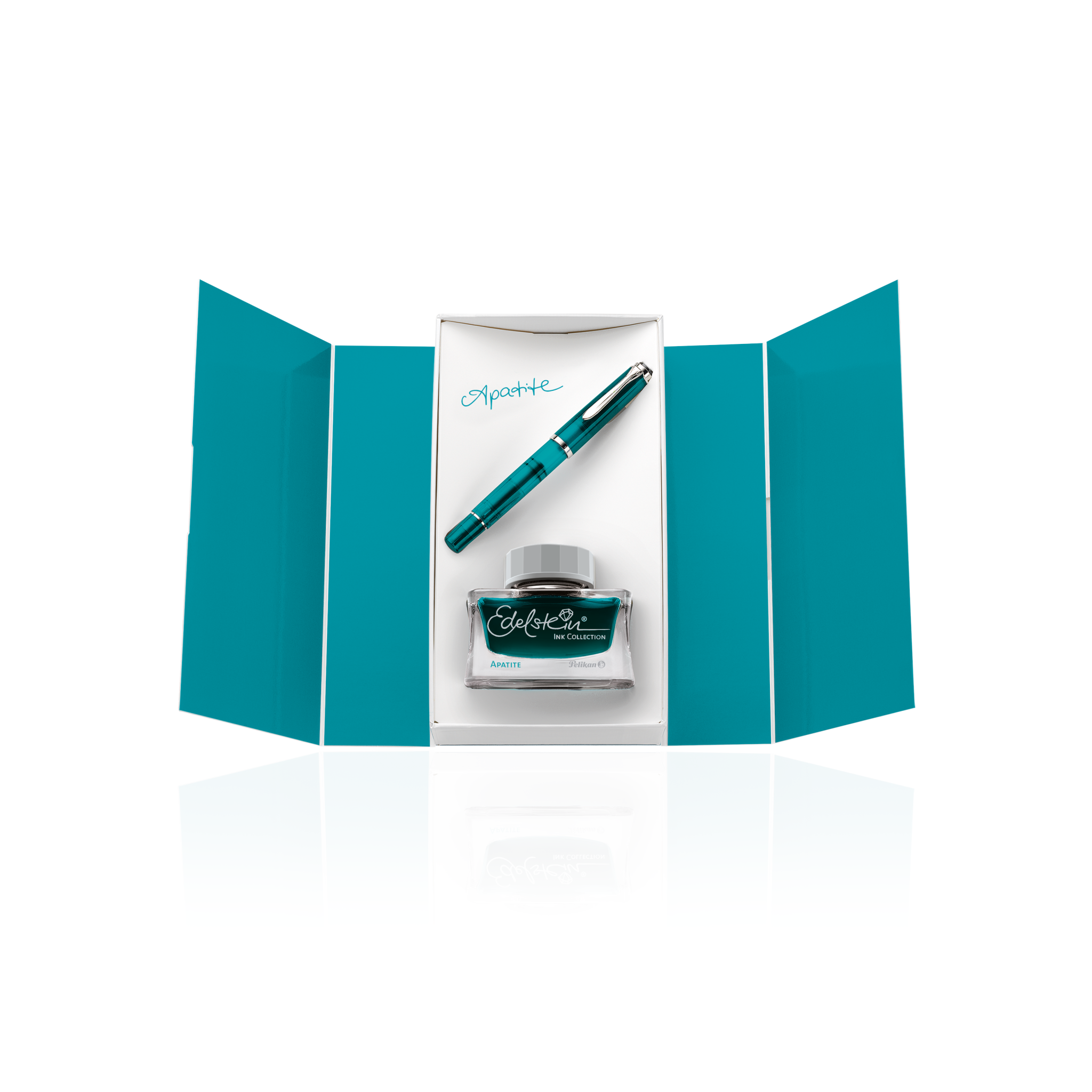 Pelikan Kolbenfüllhalter im Etui & Edelstein Ink Apatite 50ml