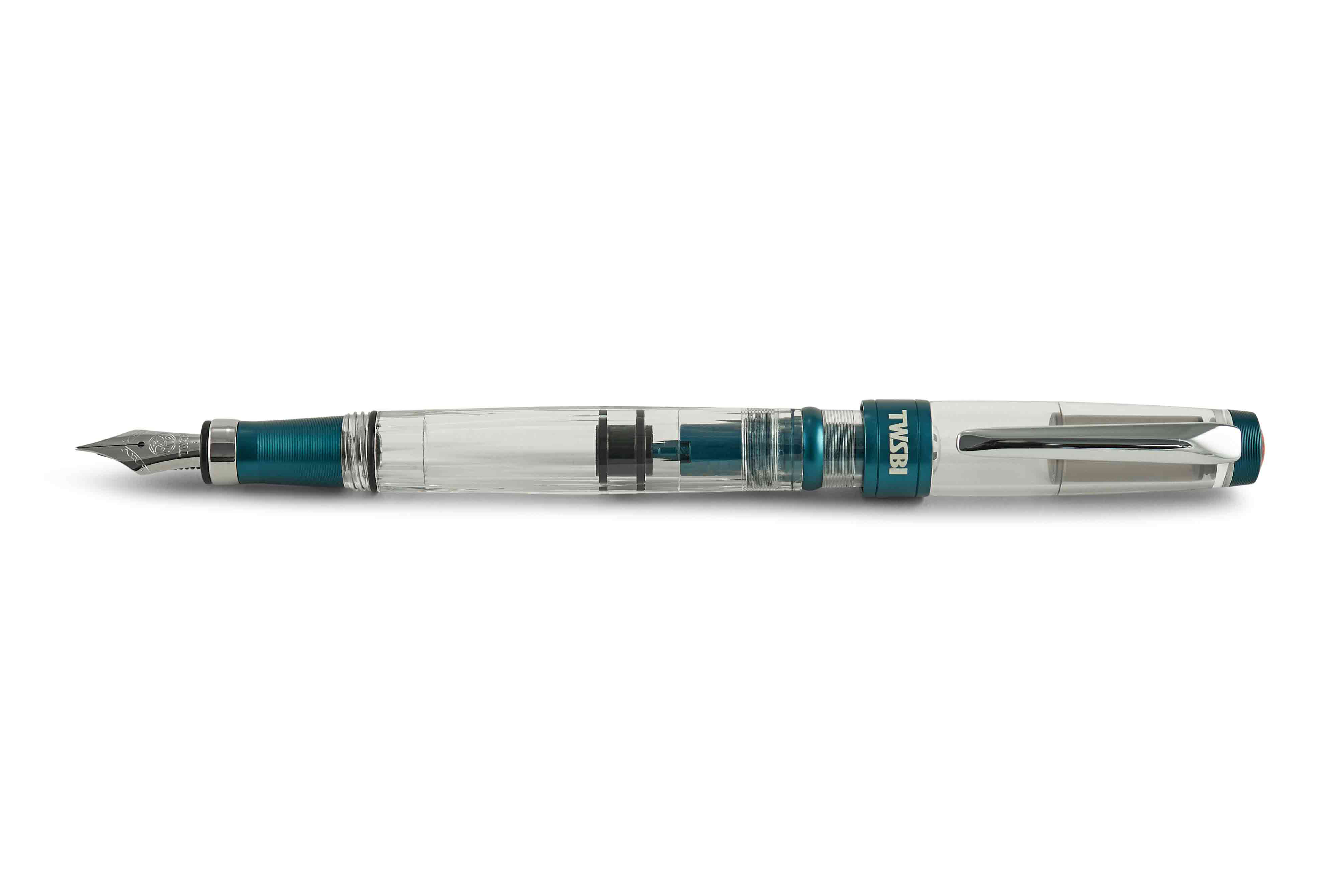 TWSBI_Diamond_580_AL-R_fountain-pen_prussian-blue_open TWSBI Diamond 580 Kolbenfüllhalter AL R Preußisch Blau Limited Edition mit aufgesteckter Kappe