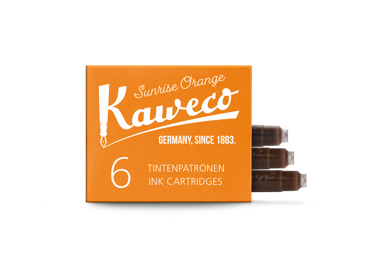 Kaweco_Ink_6-pack_SunOra_opem_web_s Kaweco Tintenpatronen Sonnenaufgang Orange