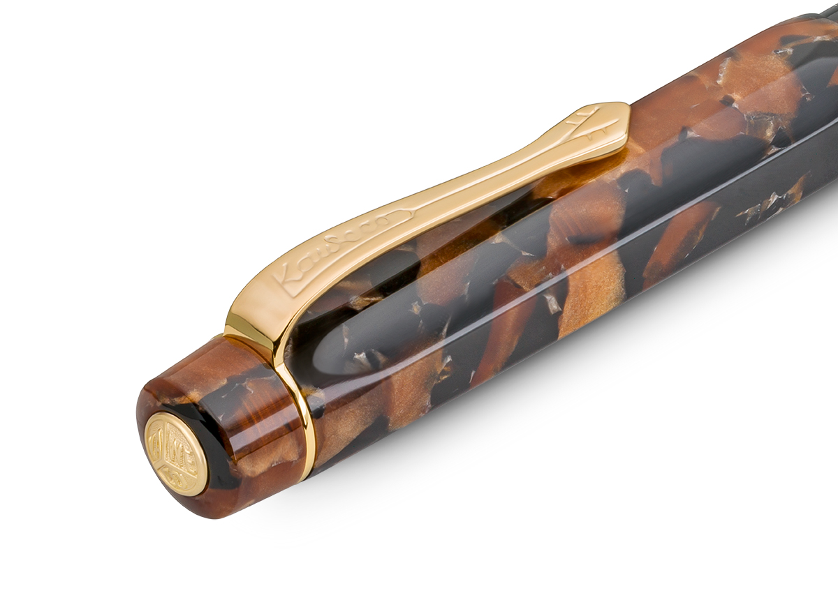 Kaweco Art Sport Füllhalter Hickory Brown | Extra Breit Premium Stahl vergoldet