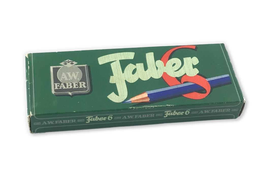 Faber_6_873 A.W. Faber 6 Buntstifte rot/blau Vintage