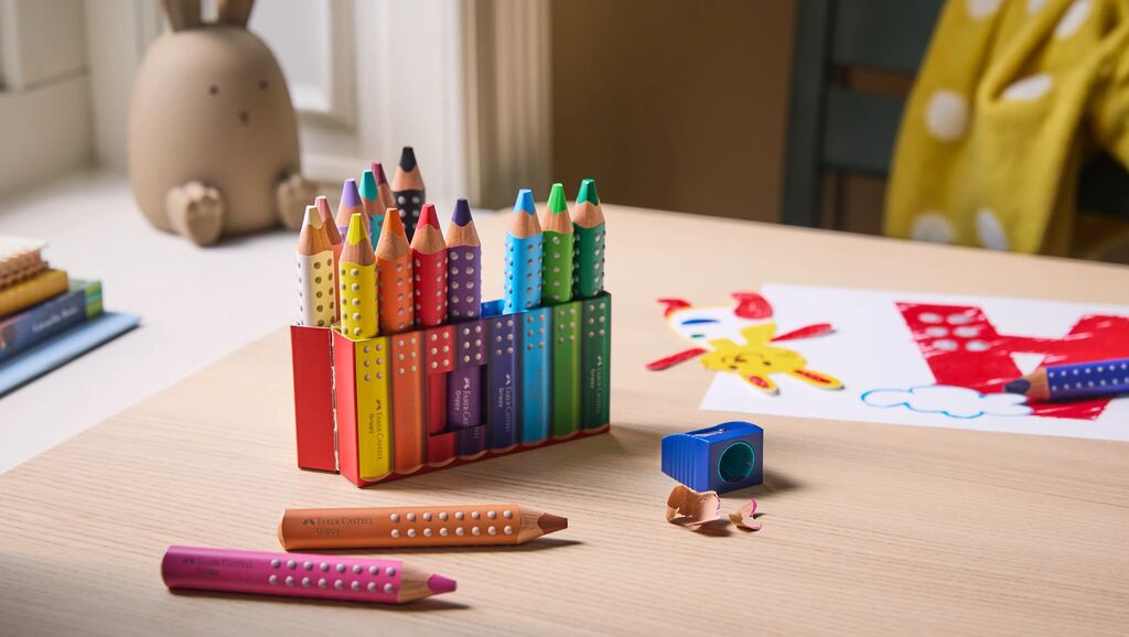 Faber-Castell Buntstift Grippy 16er Set mit Spitzer