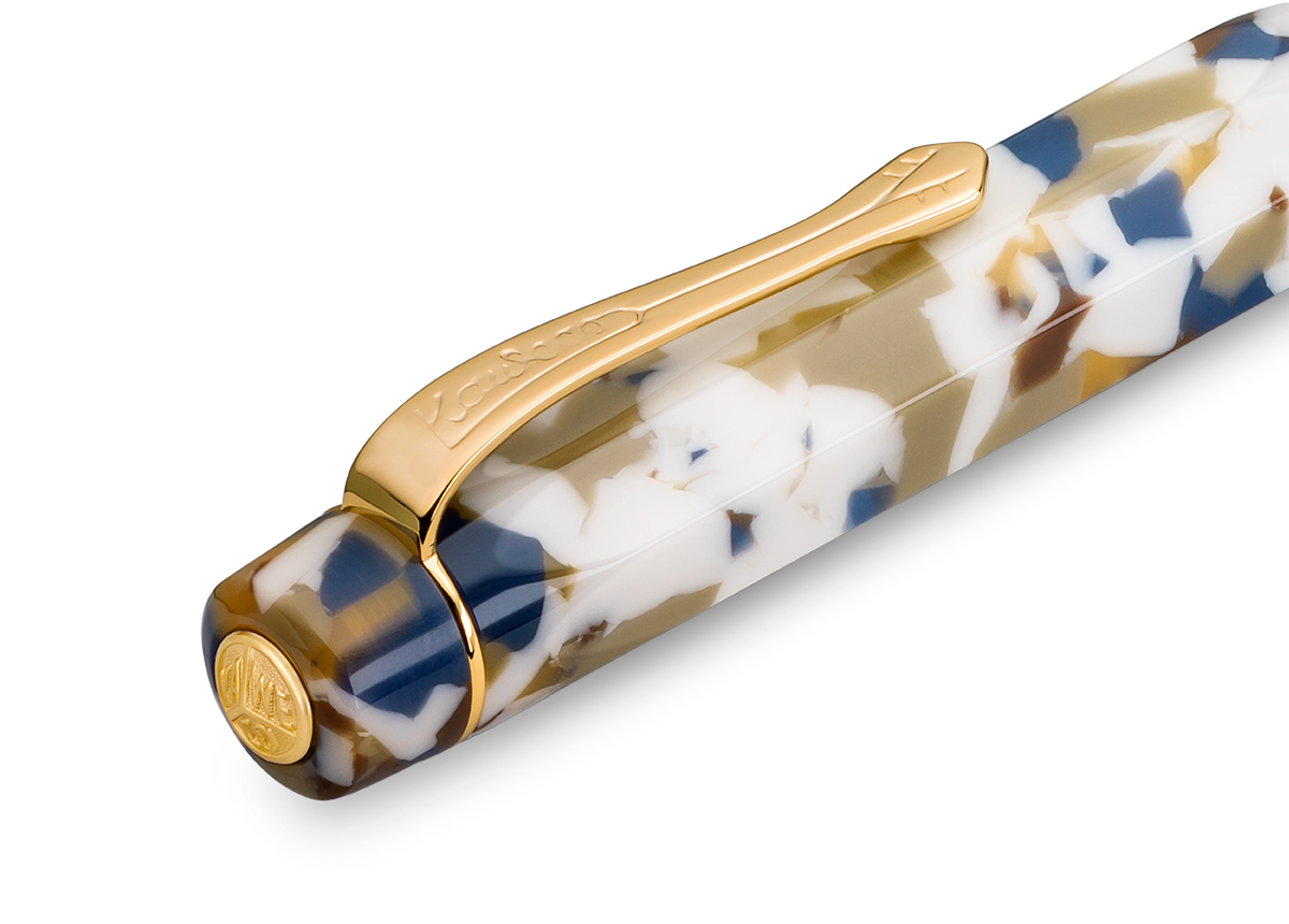 Kaweco Art Sport Füllhalter Terrazzo | Extra Breit Premium Stahl vergoldet