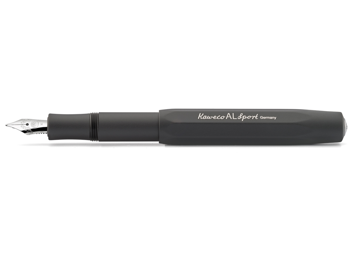 Kaweco-AL-Sport-Schwarz-F-llhalter-Stahlfeder Kaweco AL Sport fountain pen black nib steel