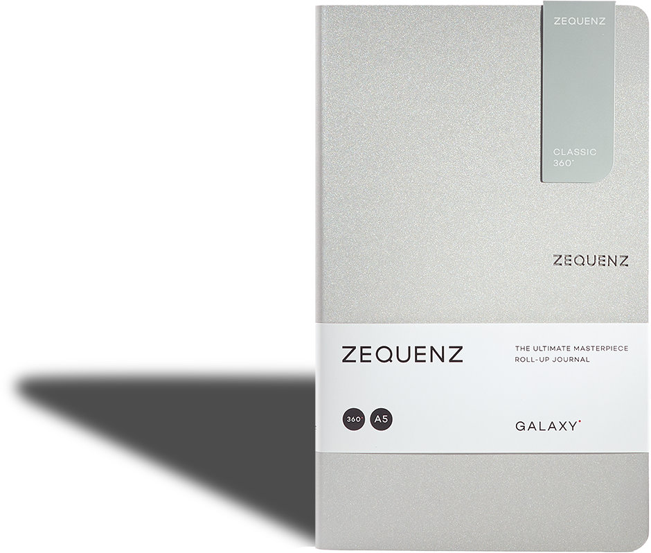 Zequenz Galaxy 360 Notizbuch A5 Slim Silver Star 13 x 21 cm