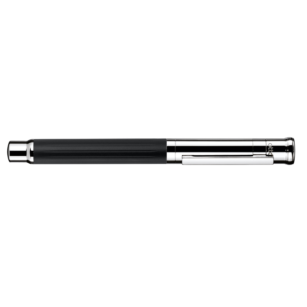 018-20276-FH-D04-Faden-Schwarz  Otto Hutt design 04 fountain pen black frosted thread guilloché closed
