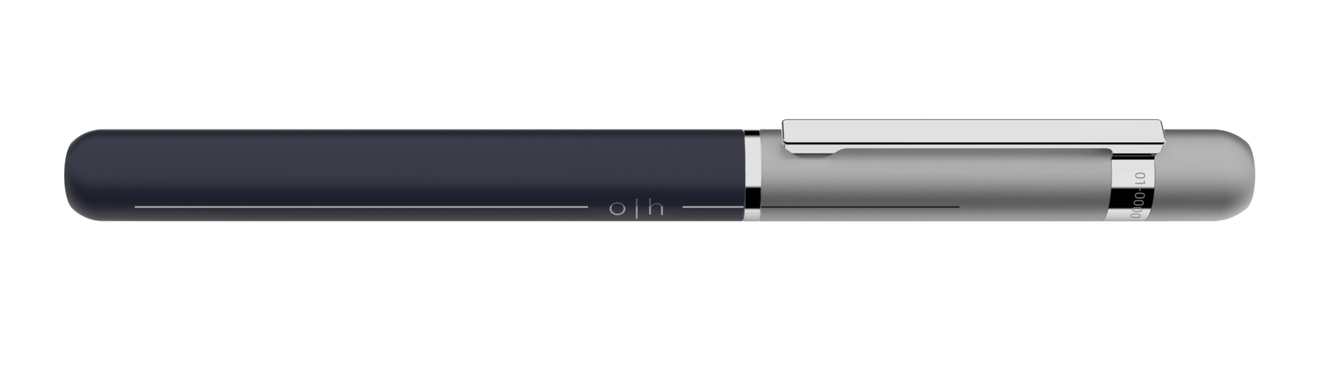 ottohutt-produktbilder-018-18806-design03-Rollerball-navygrey-quer Otto Hutt Entwurf 03 Füllhalter Navy Grau geschlossen