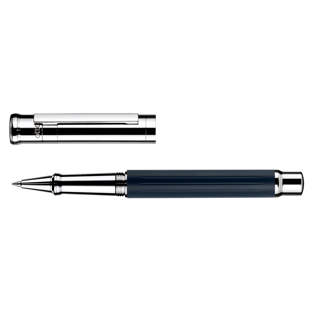 Otto Hutt Entwurf 04 Rollerball Blau matt Faden Guillochierung