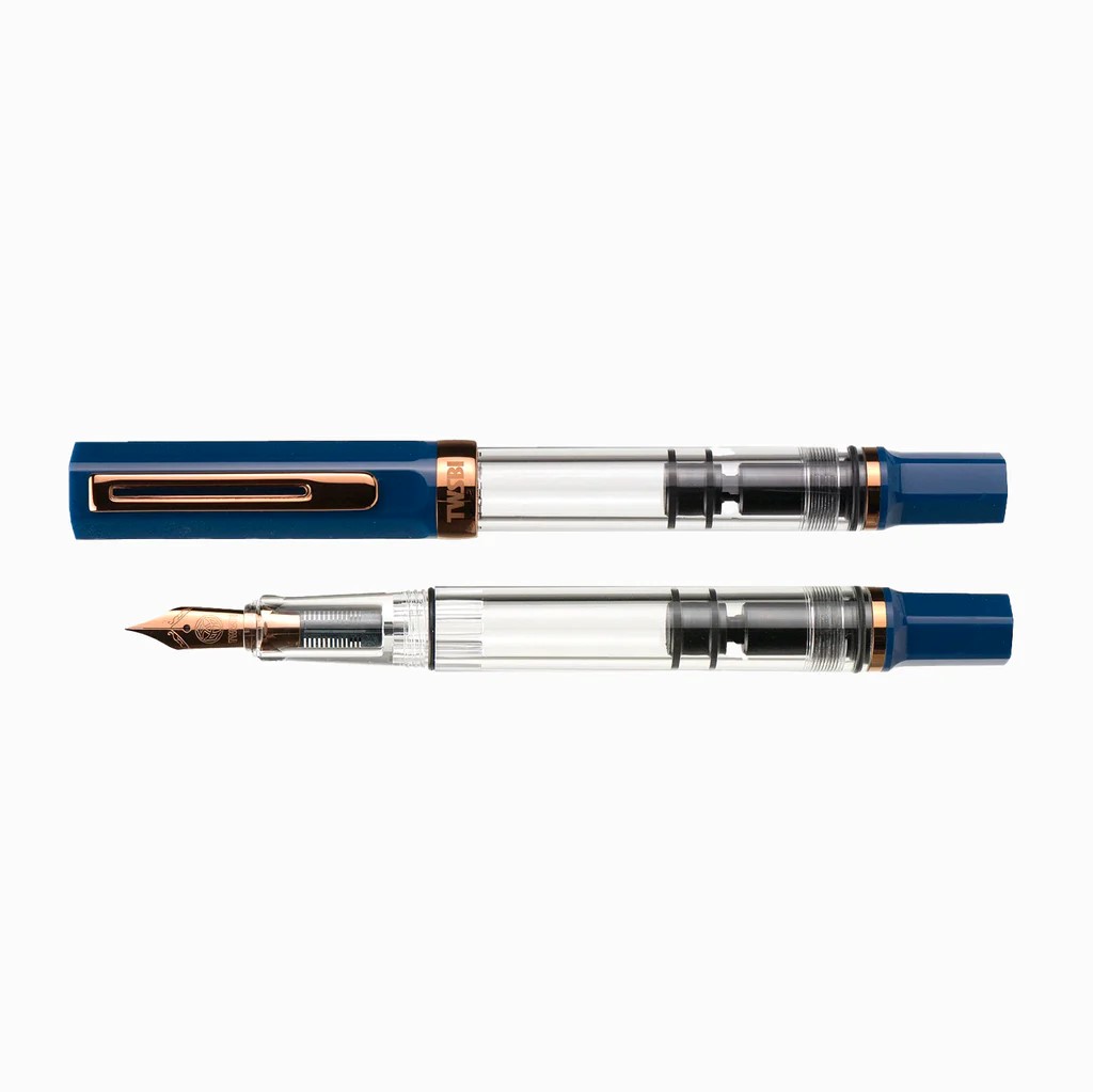 TWSBI ECO Kolbenfüllhalter Indigo Blau mit Bronze