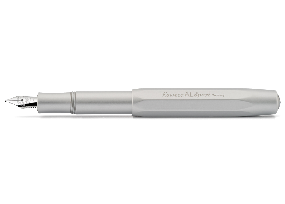 Kaweco AL Sport Füllhalter Silber Kalligrafie