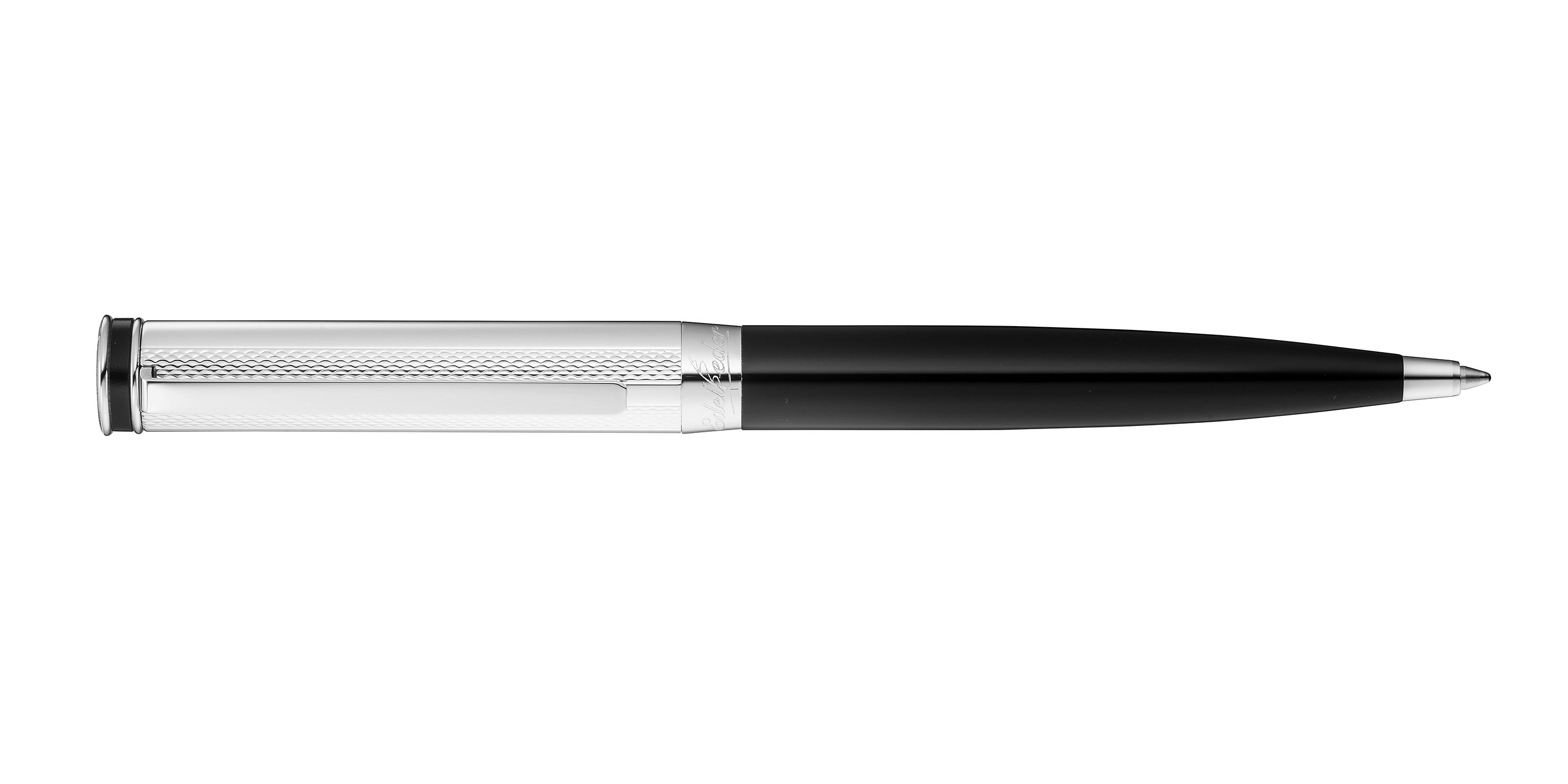 Waldmann-Edelfeder-Kugelschreiber-Schwarz-ballpen-black Waldmann Edelfeder Drehkugelschreiber Schwarz