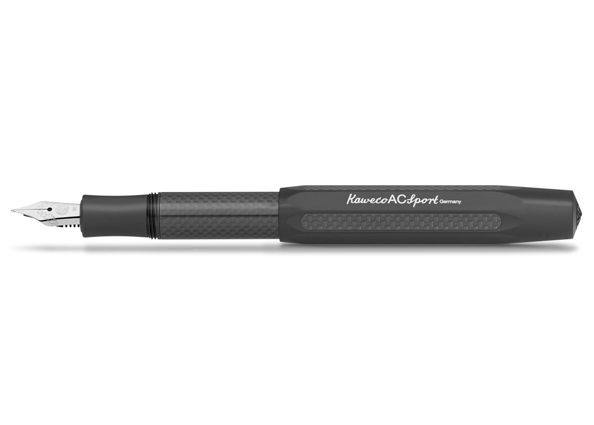 Kaweco AC Sport Füllhalter Black Elements | Medium Stahl blank