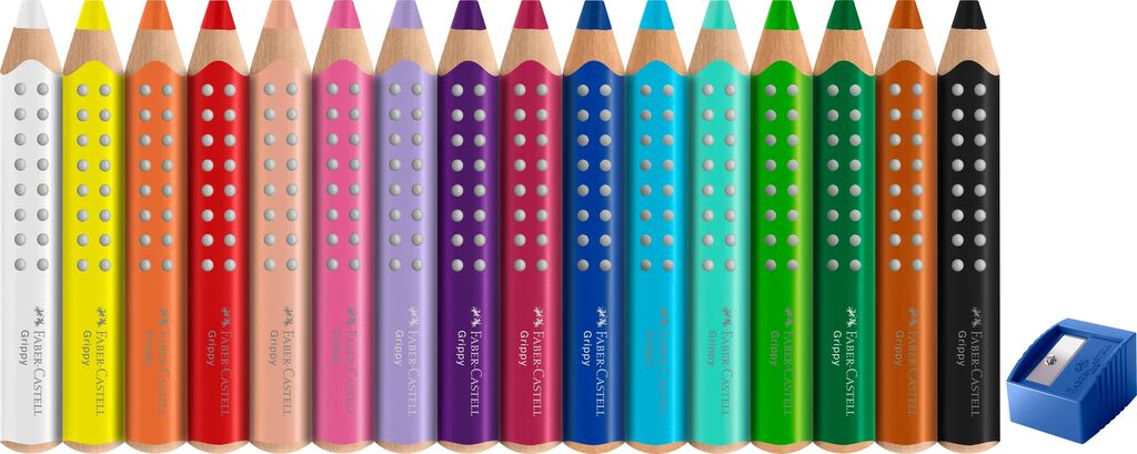Faber-Castell Buntstift Grippy 16er Set mit Spitzer