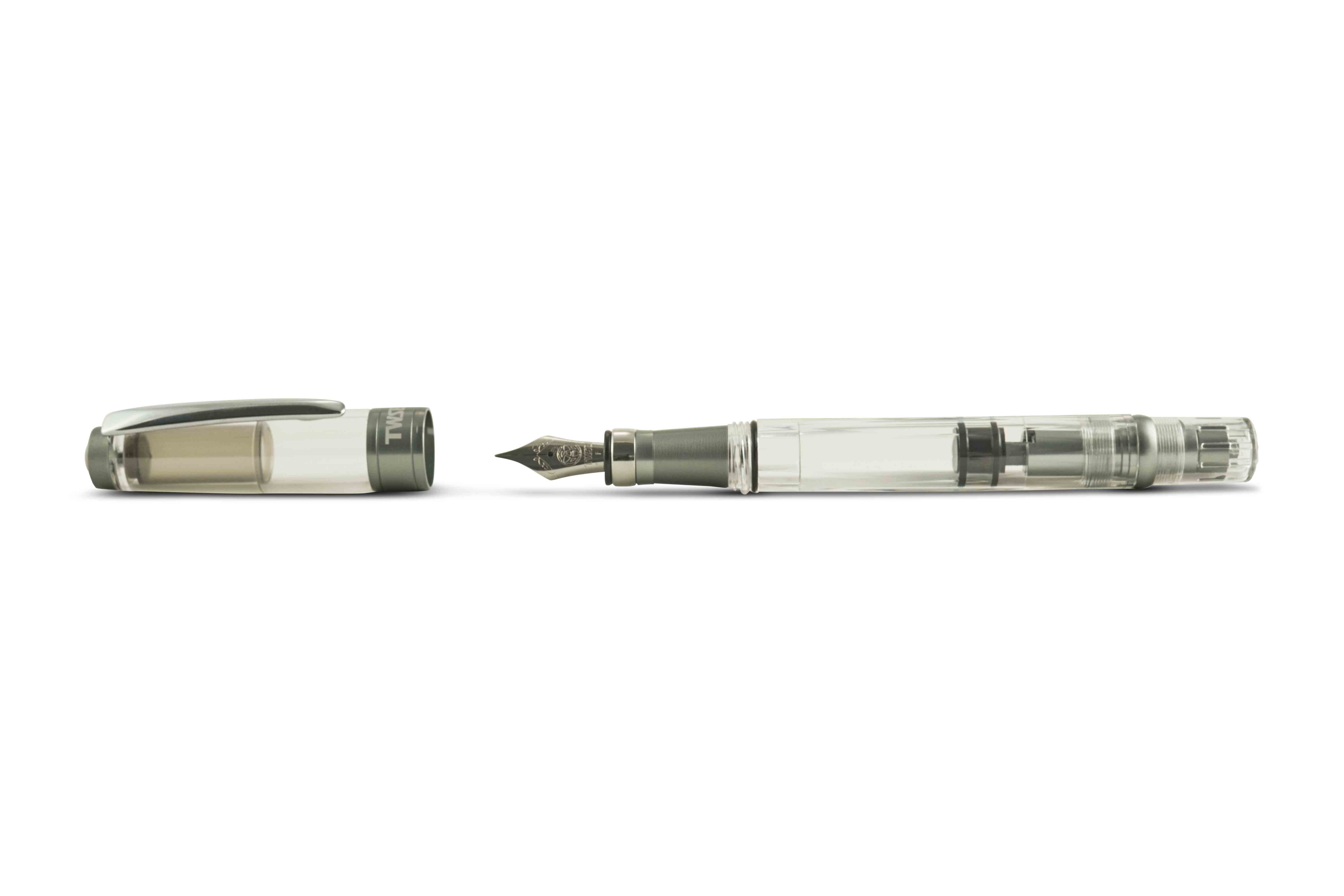 TWSBI-TWSBI-Diamond-580-AL-R-Nickeel-grey-open-cap TWSBI Diamond 580 Kolbenfüllhalter AL R Nickel Grau