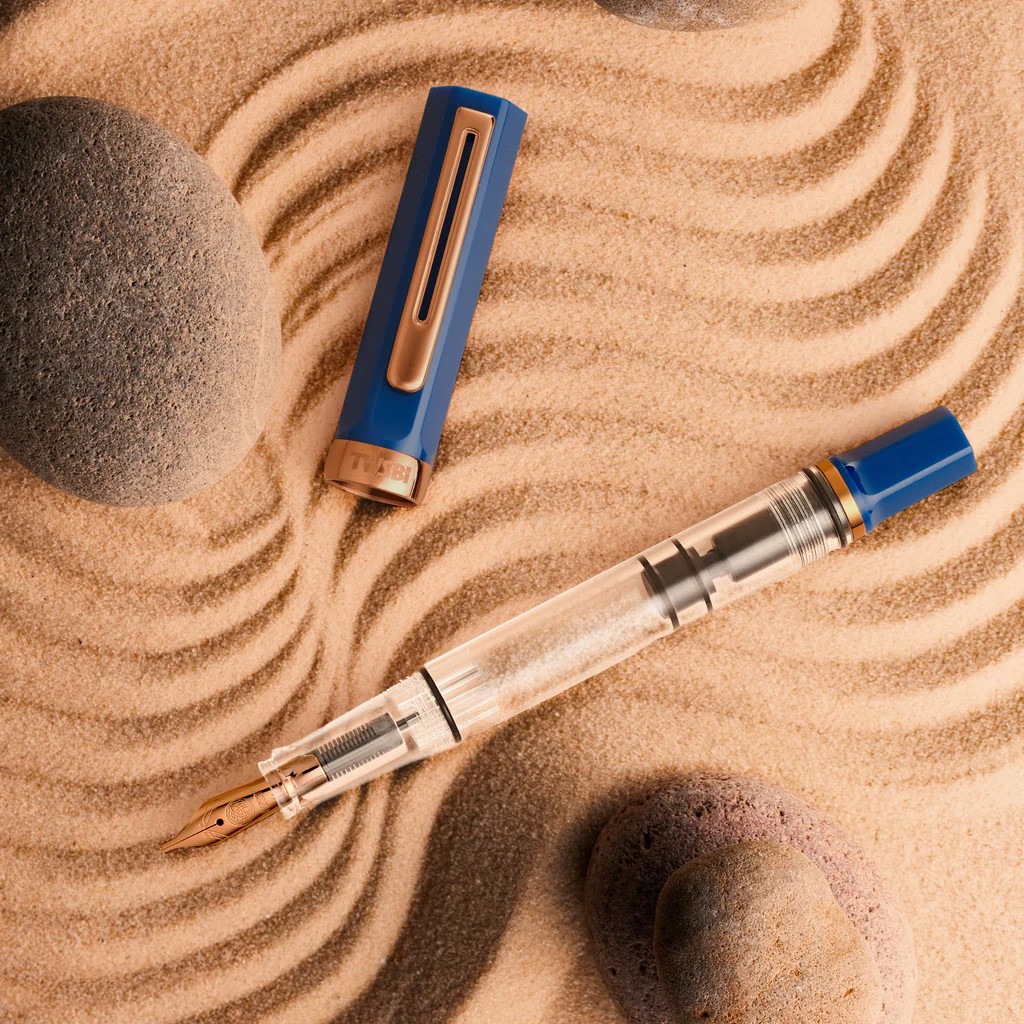 TWSBI ECO Kolbenfüllhalter Indigo Blau mit Bronze