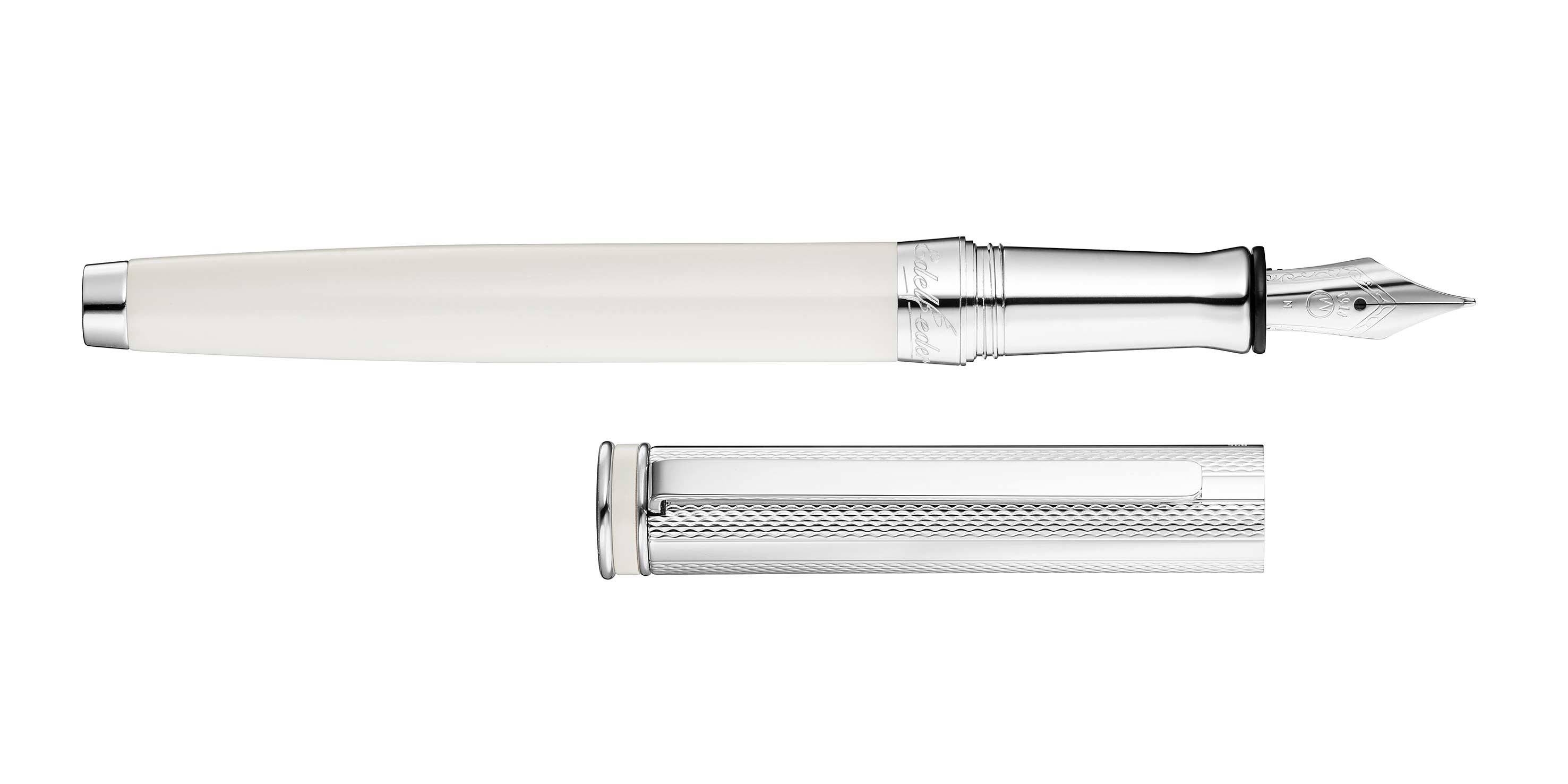 Waldmann-Edelfeder-F-ller-S-Weiss-fountain-pen-white Waldmann Edelfeder Füllhalter Champagner-Weiß Stahlfeder