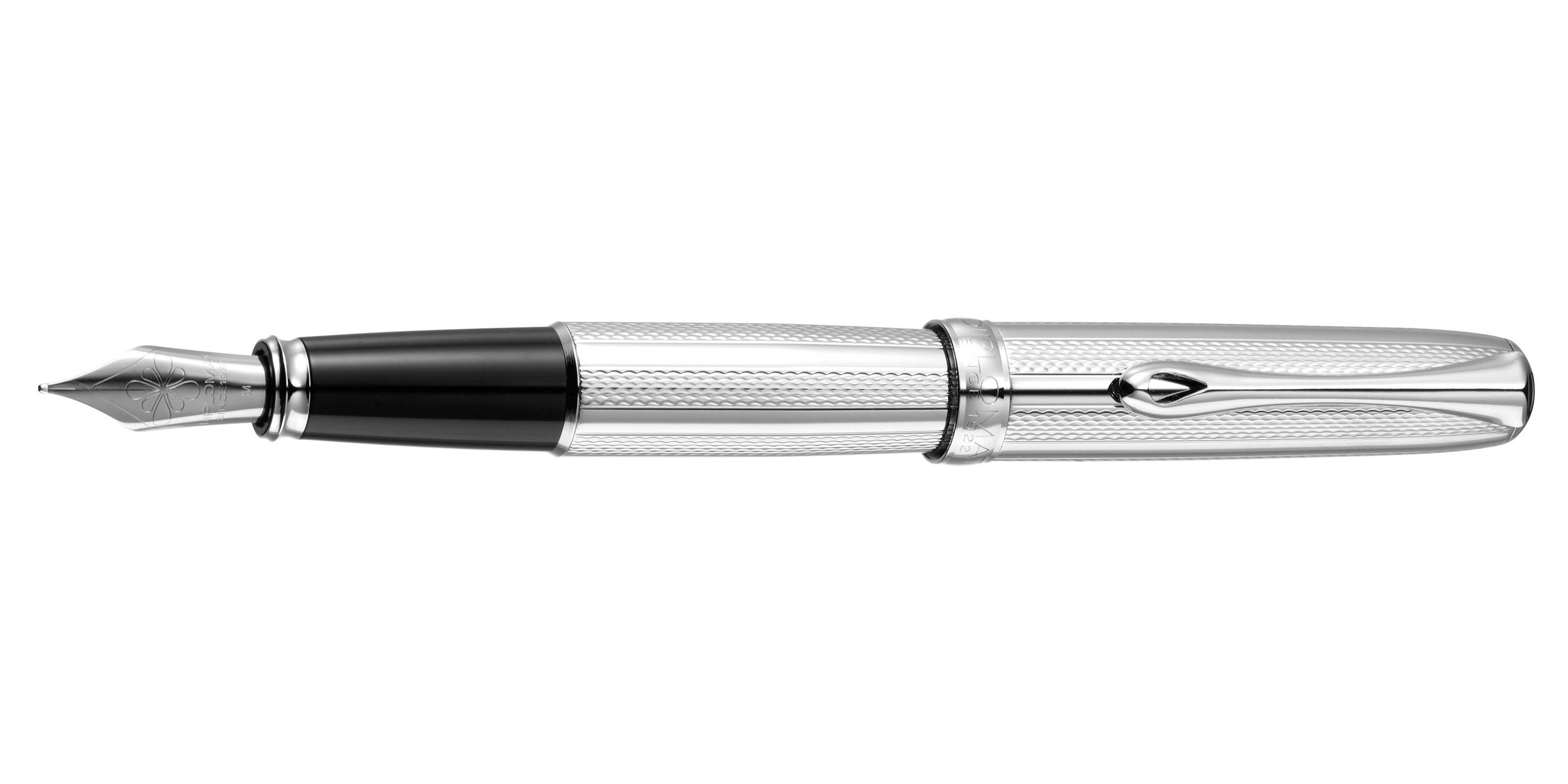Diplomat Excellence A2 fountain pen guilloche stripes chrome nib stainless steel