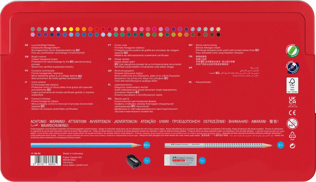 Faber-Castell Buntstift hexagonal 60er-Metalletui