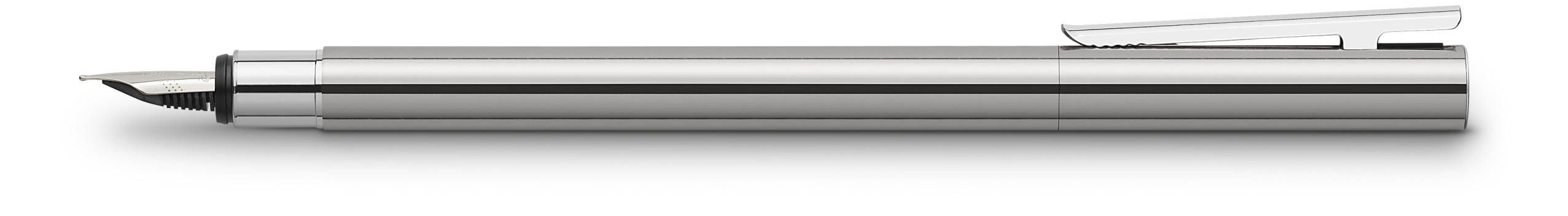 342000_Neo-Slim-Stainless-Steel-fountain-pen-M-silver-shiny_High-Res_52109 Faber-Castell Füller Neo Slim Edelstahl, glänzend
