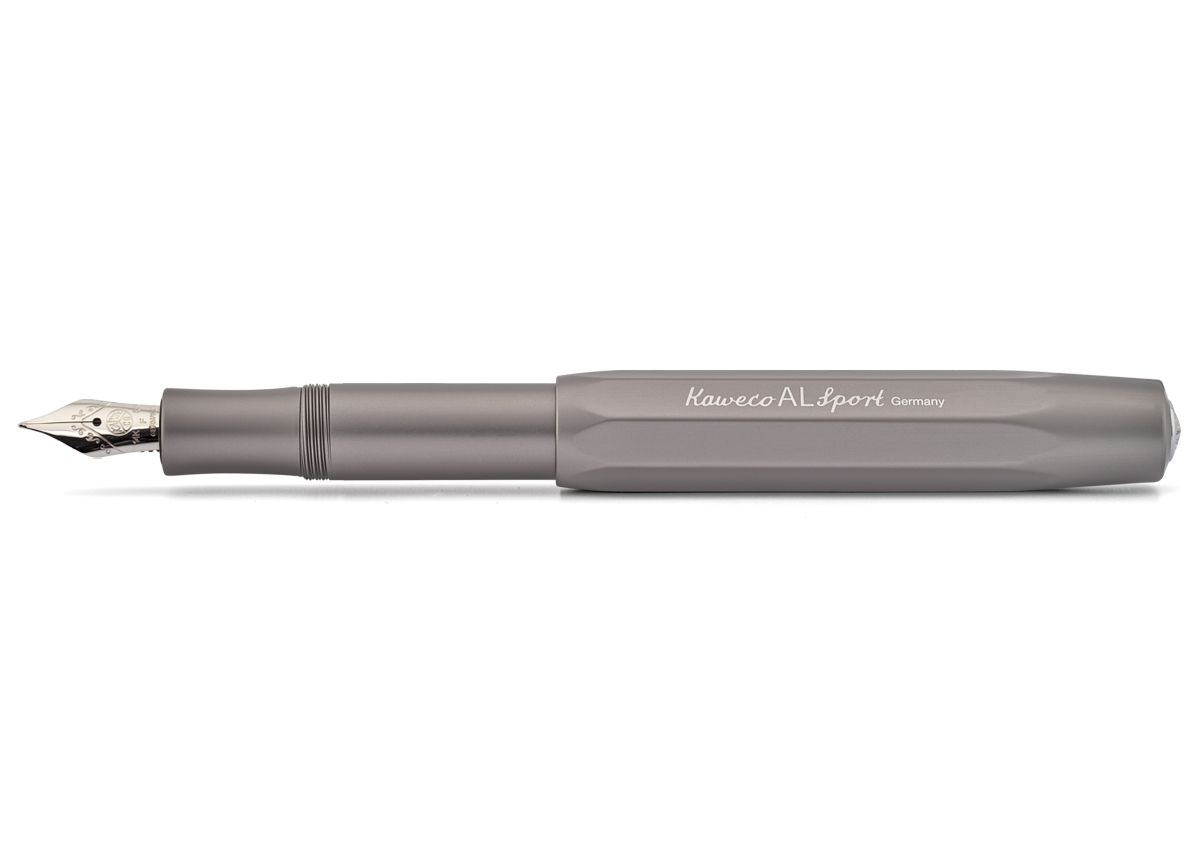 Kaweco-AL-Sport-Anthrazit-F-llhalter-14Karat-Rhodiniert Kaweco AL Sport Füllhalter Anthrazit Feder 14 k. Gold rhodiniert