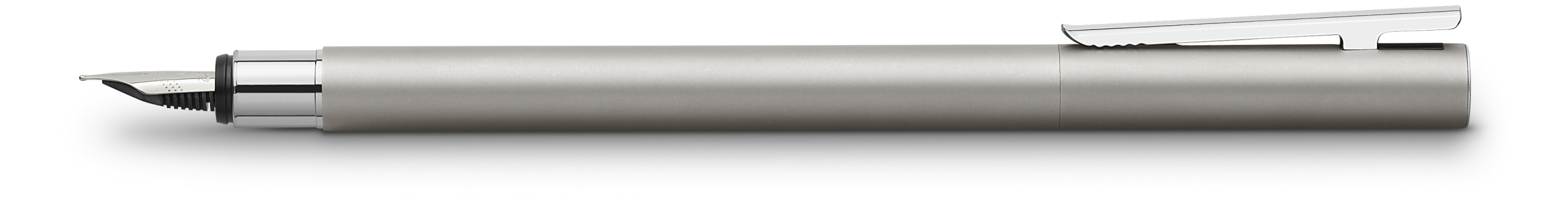 342100_Neo-Slim-Stainless-Steel-fountain-pen-M-silver-matt_High-Res_52102 Faber-Castell Füllhalter Neo Slim Edelstahl matt