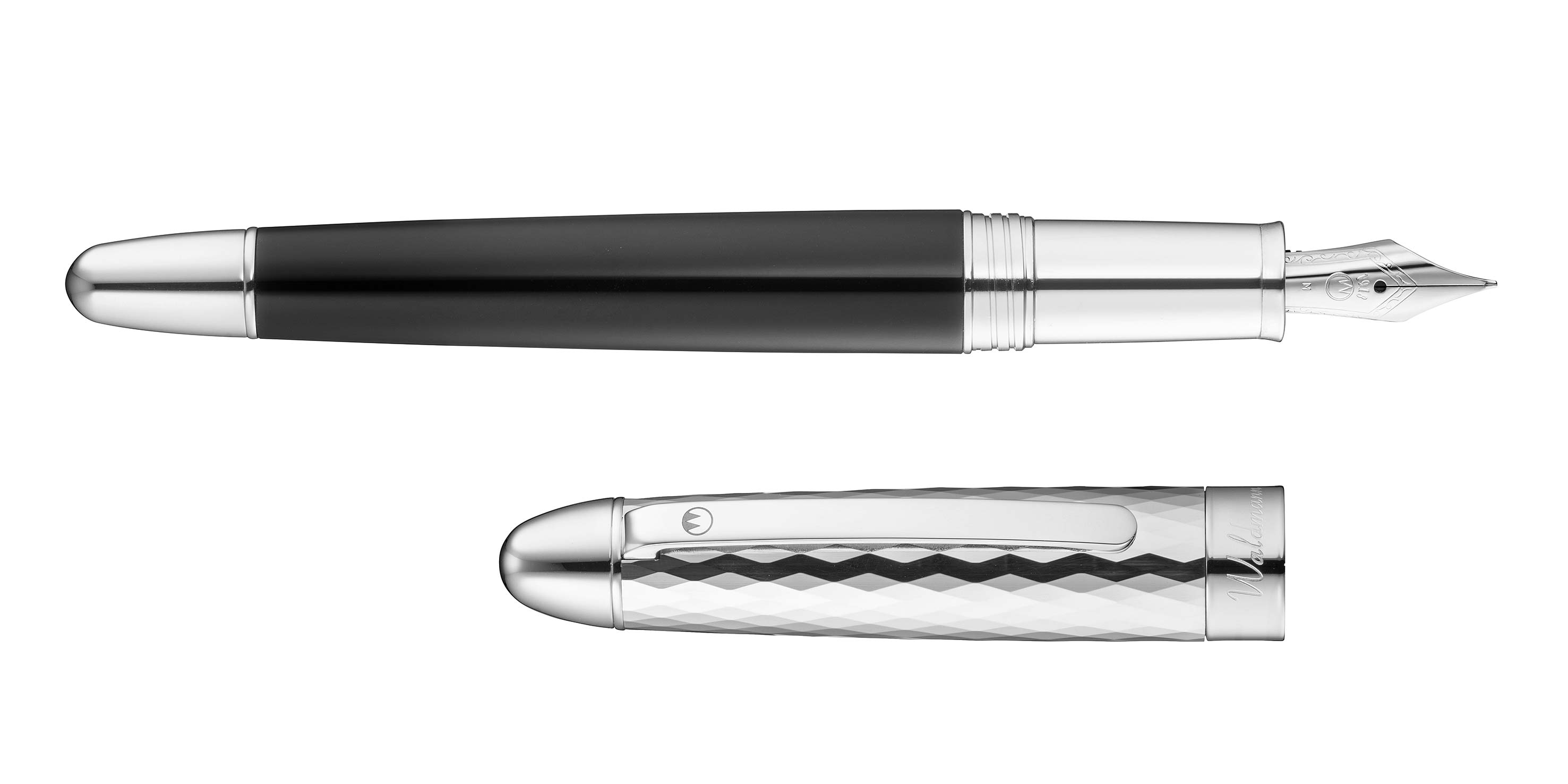 Waldmann-Precieux-F-llhalter-Schwarz-Dia-fountain-pen-black Waldmann Precieux Füllhalter Schwarz Diamantschnitt Stahlfeder