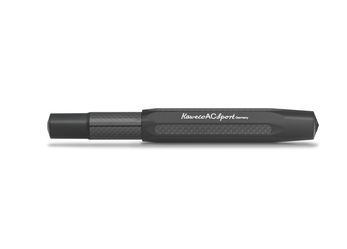 Kaweco AC Sport Füllhalter Black Elements | Medium Stahl blank
