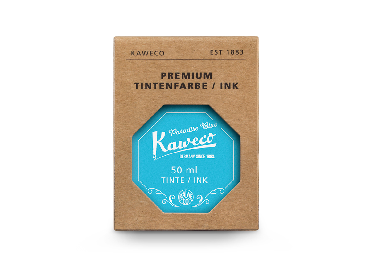 Kaweco_Ink_Bottle_ParBlu_Pack_web_s Kaweco Tintenglas Paradise Blau 50 ml