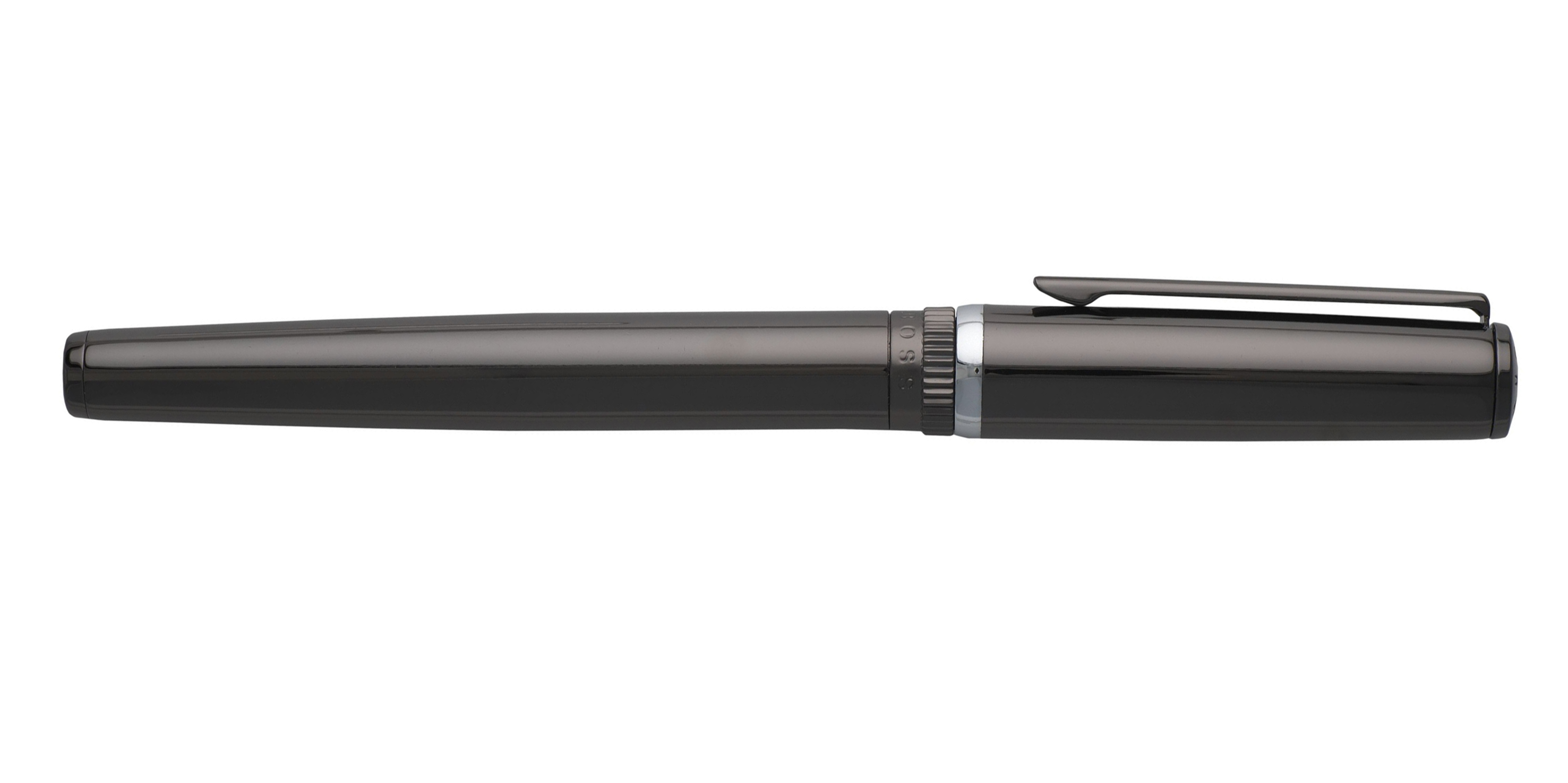 Hugo-Boss-GEAR-F-ullhalter-Metal-Dark-Chrome-Medium-closed-clip-oben Hugo Boss GEAR Füllhalter Metal Dark Chrome Medium