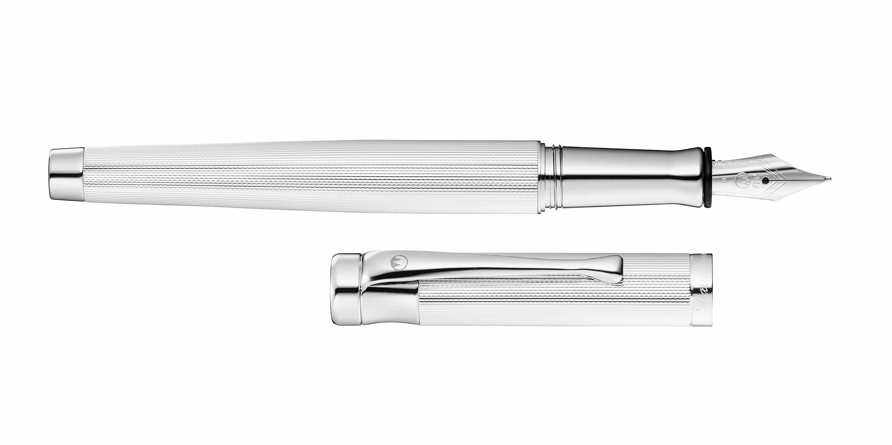 Waldmann-Tango-F-ller-Stahl-Silber-Korn-fountain-pen-silver Waldmann Tango fountain pen silver korn-design steel nib