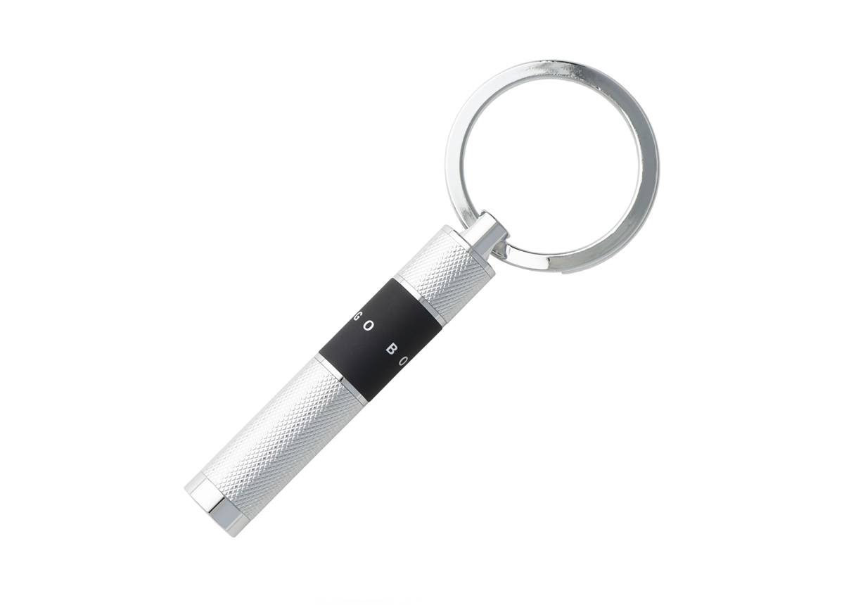 Hugo-Boss-Schl-usselring-RIBBON-Chrome-vorn Hugo Boss Schlüsselring RIBBON Chrome