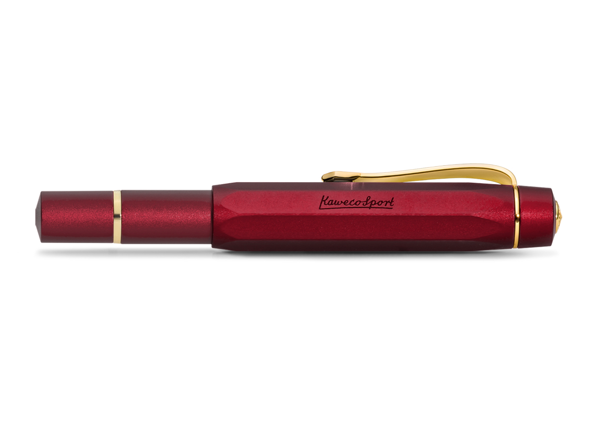 Kaweco PISTON SPORT AL Bordeaux Kolbenfüllhalter Starter Set