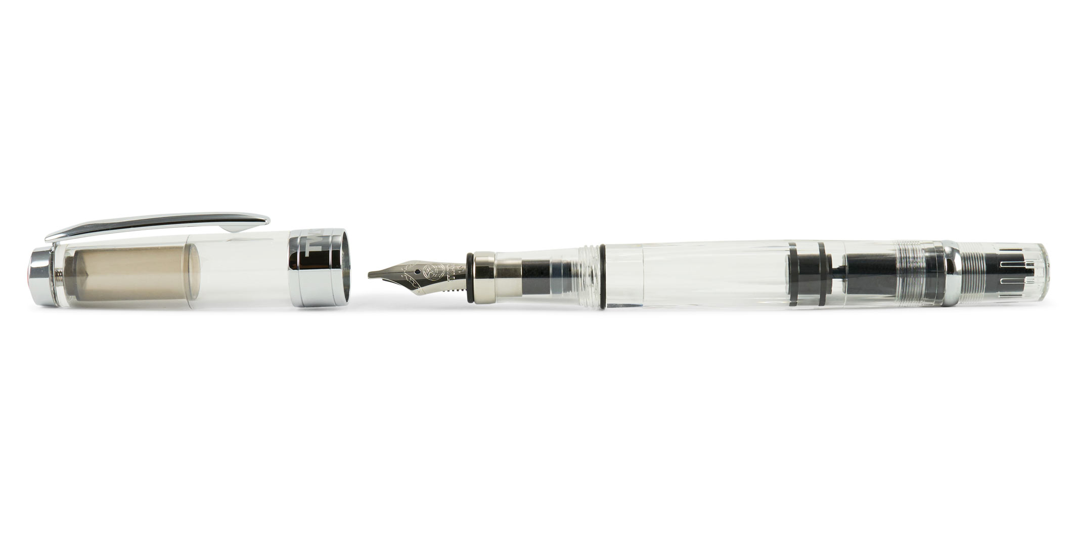 TWSBI-Diamond-580-piston-fountain-pen-clear TWSBI Diamond 580 piston fountain pen open