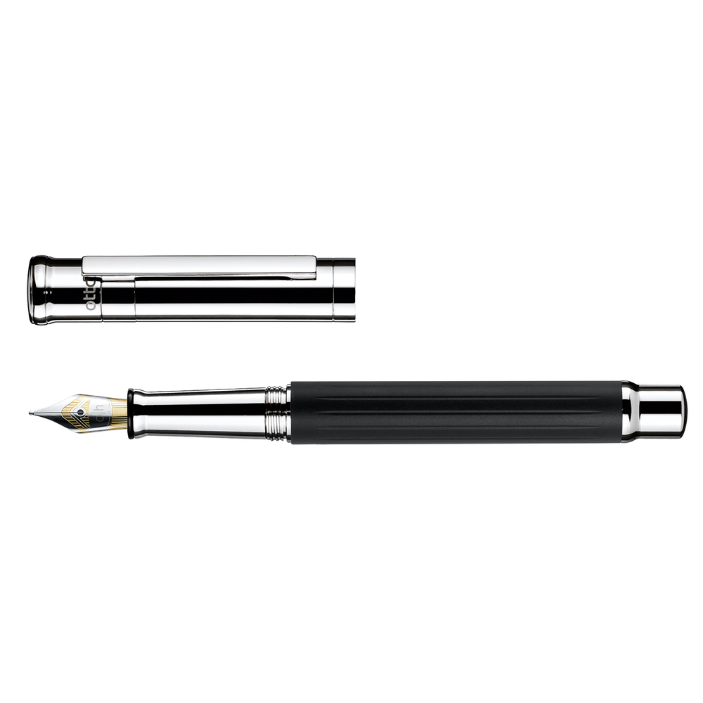 Otto Hutt design 04 fountain pen black frosted thread guilloché steel nib