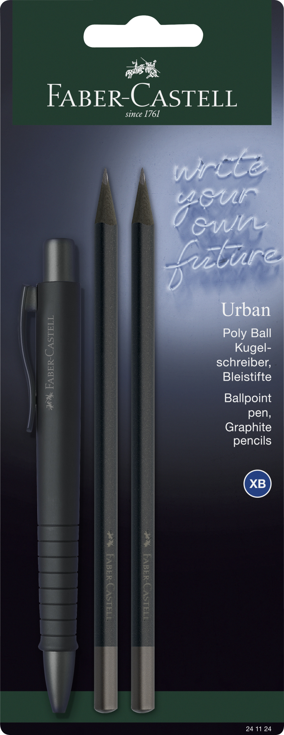 241124_BP-Poly-Ball-Urban-GP-Urban-BK-all-black_High-Res_85285 Faber-Castell Poly Ball Urban ballpoint pen set