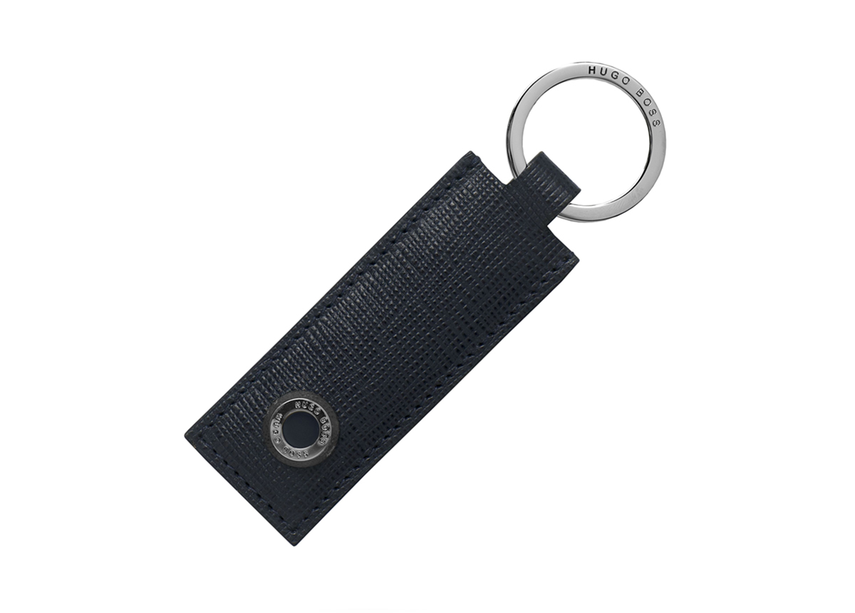 Hugo-Boss-Schl-usselring-TRADITION-Blau-vorn Hugo Boss Schlüsselring TRADITION Blau