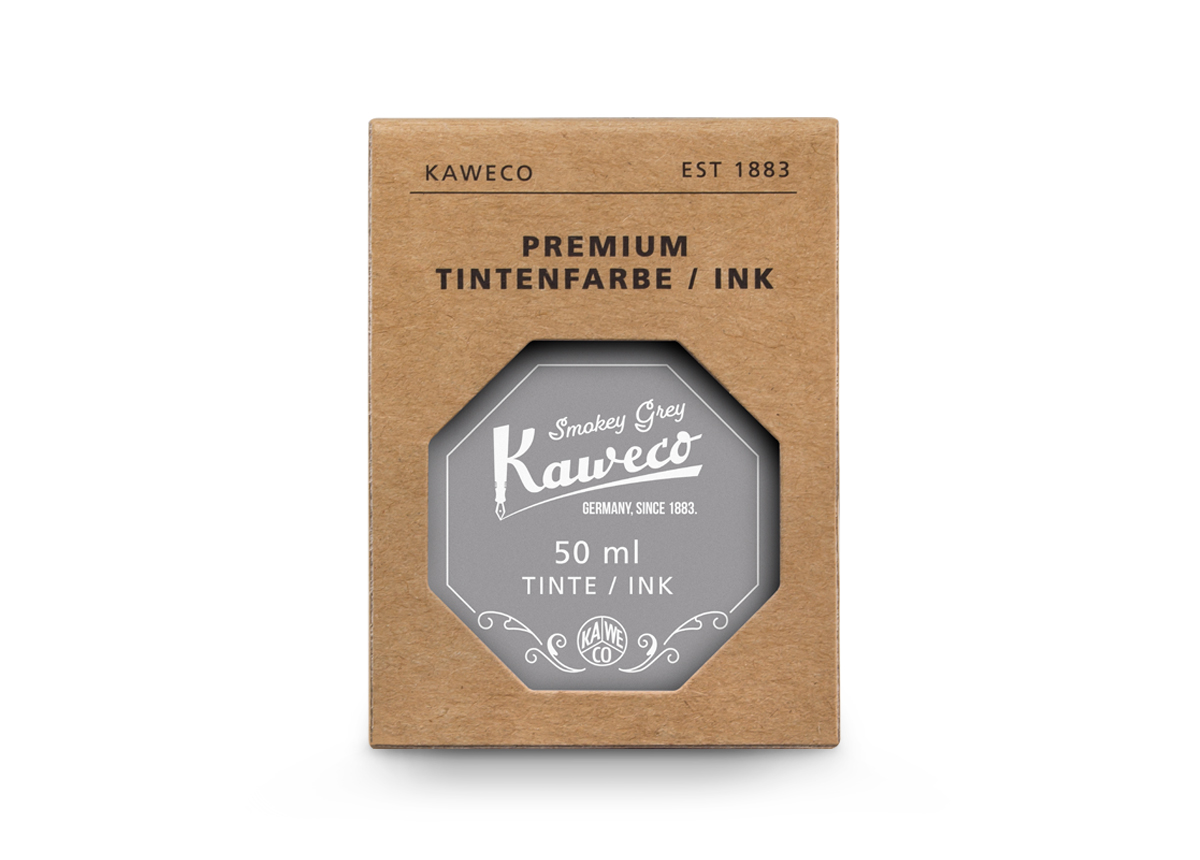 Kaweco_Ink_Bottle_SmoGrey_Pack_web_s Kaweco Tintenglas Rauch Grau 50 ml