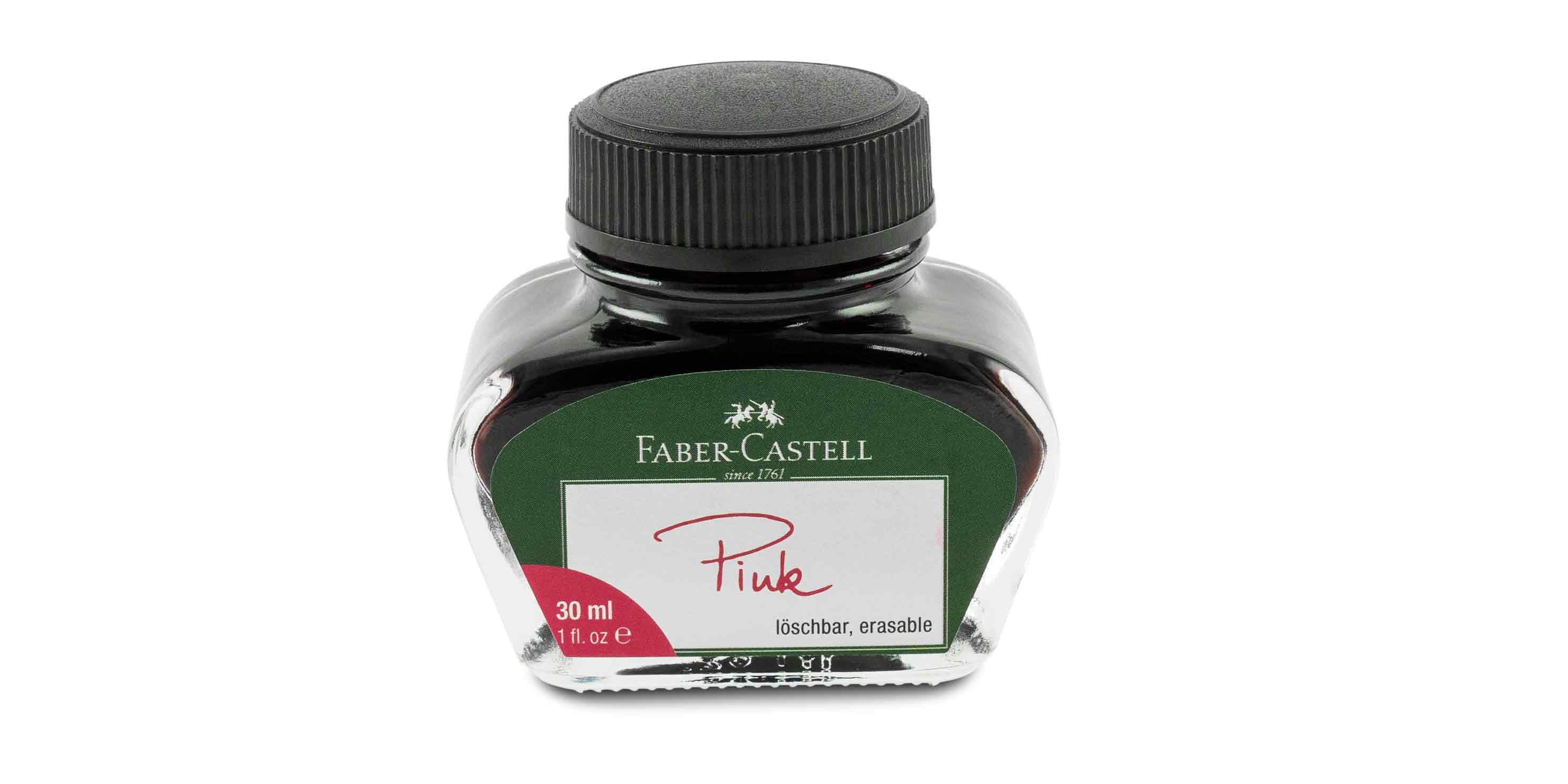 Faber-Castell-Tintenglas-30ml-Pink-ink-glass-pink Faber-Castell Tintenglas 30 ml Pink löschbar