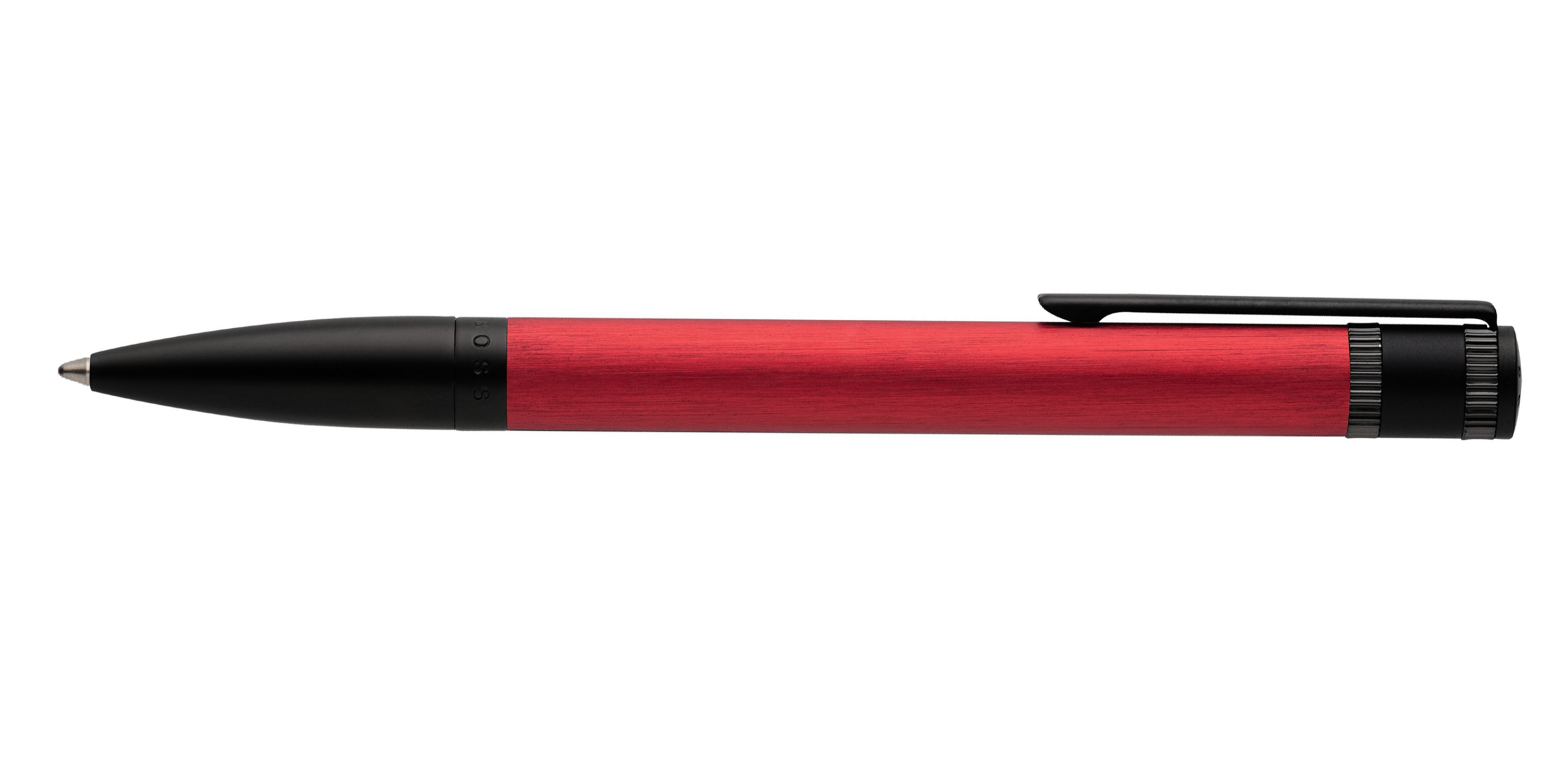 Hugo-Boss-EXPLORE-BRUSHED-Kugelschreiber-Red-clip-oben Hugo Boss EXPLORE BRUSHED ballpen Red