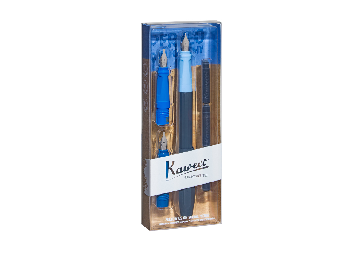 Kaweco_Perkeo_Calligraphy_Set_Blue_web Kaweco PERKEO Kalligrafie Set Blau