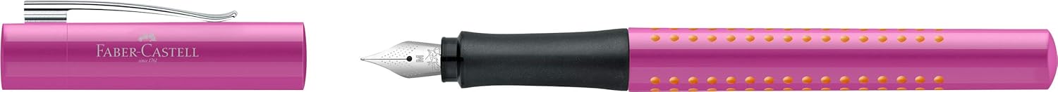 Faber-Castell Füller Grip 2010, Feder M, Pink-Orange