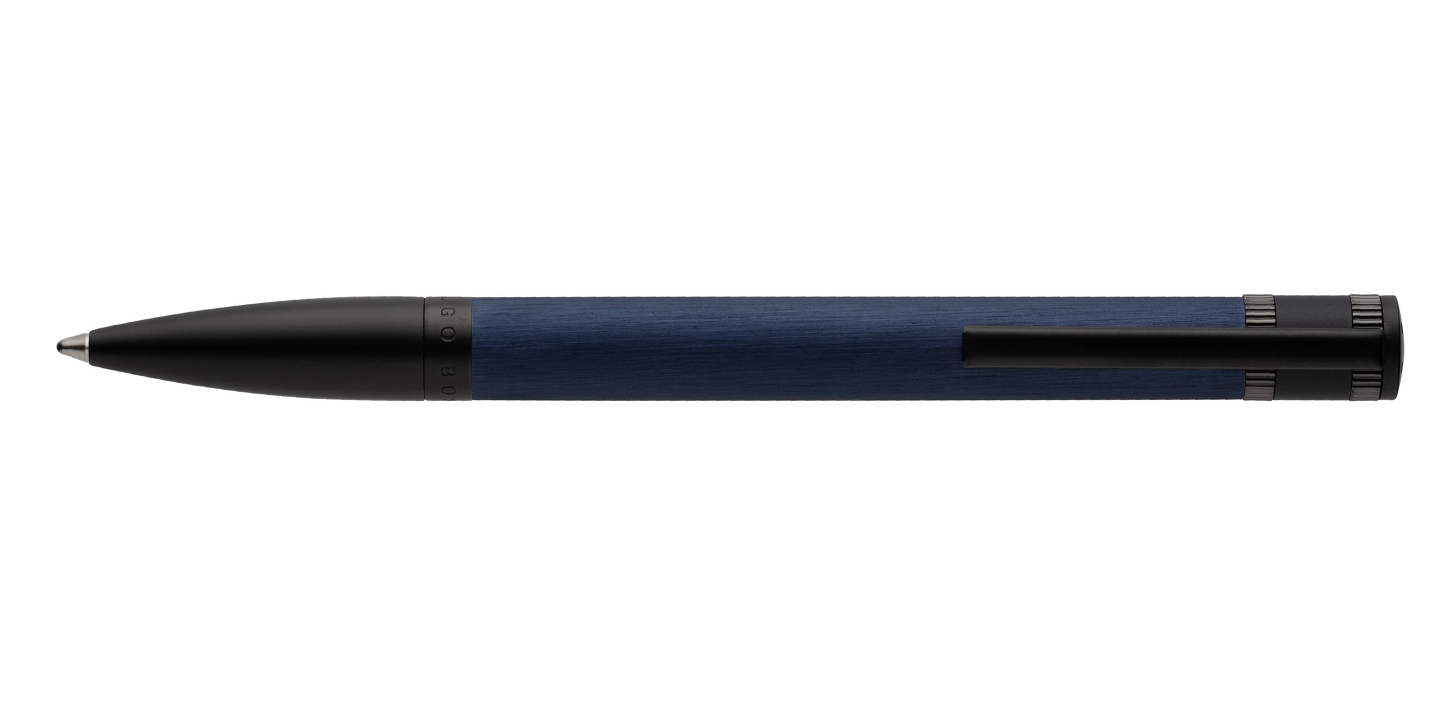 Hugo-Boss-EXPLORE-BRUSHED-Kugelschreiber-Navy-clip-vorn Hugo Boss EXPLORE BRUSHED Kugelschreiber Navy