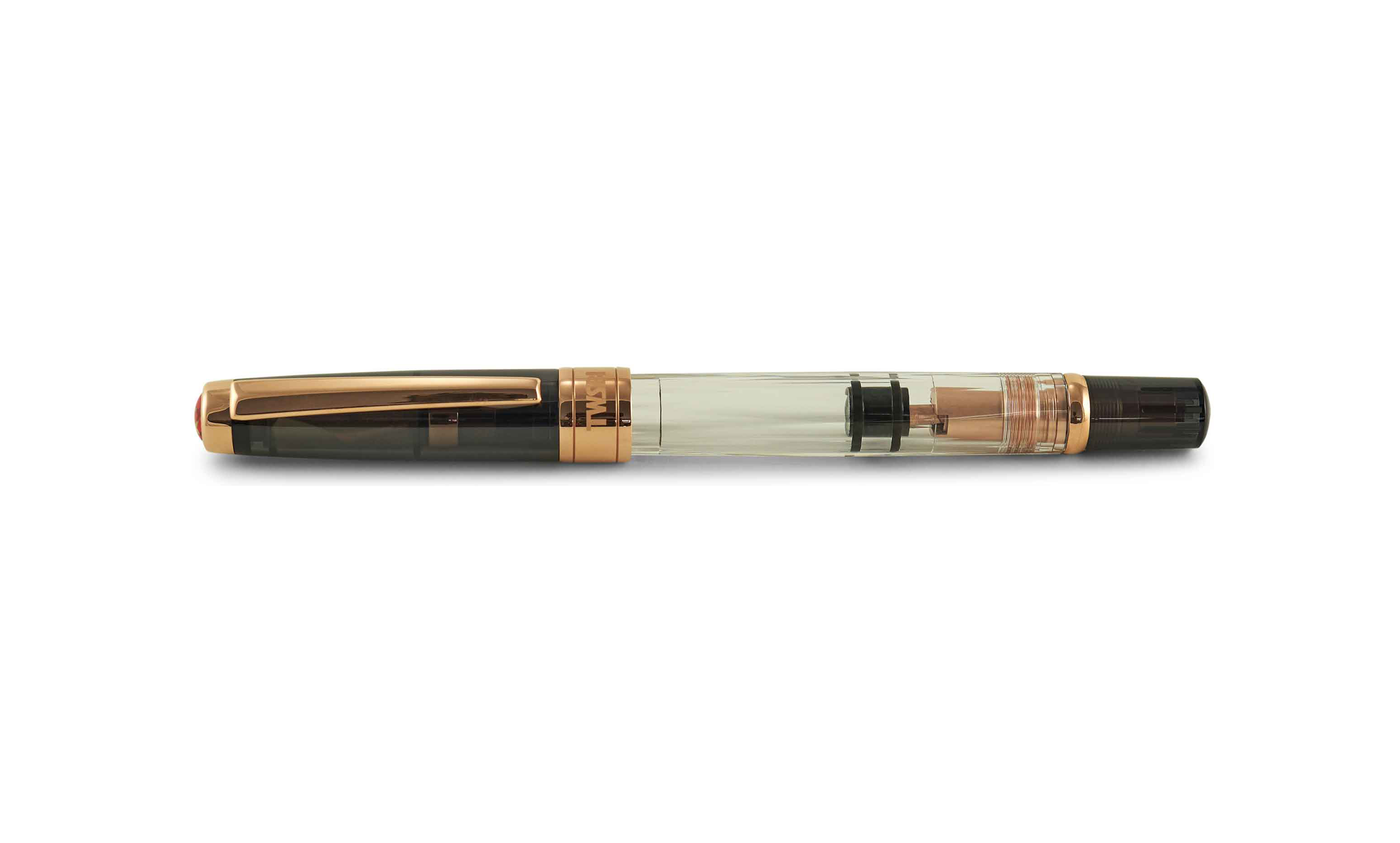 TWSBI Diamond 580 Kolbenfüllhalter Smoke Rosegold 2 mit geschlossener Kappe